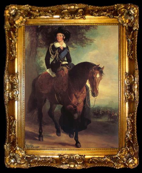 framed  Francis Grant Portrait of Queen Victoria on Horseback, ta009-2
